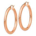 Load image into Gallery viewer, 14K Rose Gold Polished Tube Hoop Earrings  40mm length
