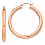 Load image into Gallery viewer, 14K Rose Gold Polished Tube Hoop Earrings  40mm length
