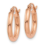 Load image into Gallery viewer, 14K Rose Gold Polished Light Weight Small Tube Hoop Earrings  15mm length

