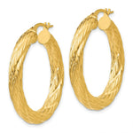 Load image into Gallery viewer, 14K Yellow Gold Textured Tube Hoop Earrings  37mm width

