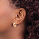 Load image into Gallery viewer, 14K Rose Gold Polished Bangle Small Hoop Earrings  4.75mm width
