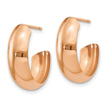 Load image into Gallery viewer, 14K Rose Gold Polished Bangle Hoop Earrings  6mm width
