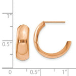 Load image into Gallery viewer, 14K Rose Gold Polished Bangle Hoop Earrings  6mm width
