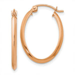 Load image into Gallery viewer, 14K Rose Gold Polished Oval Tube Earrings
