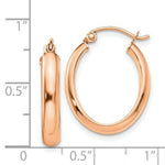 Load image into Gallery viewer, 14K Rose Gold Polished Oval Tube Hoop Earrings  3.75mm width
