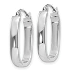 Load image into Gallery viewer, 14K White Gold Polished Oval Tube Hoop Earrings  3.5mm width
