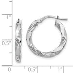 Load image into Gallery viewer, 14K White Gold Twisted Textured Hoop Earrings  3mm width
