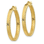 Load image into Gallery viewer, 14K Yellow Gold Patterned Hoop Earrings  31mm width
