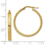 Load image into Gallery viewer, 14K Yellow Gold Patterned Hoop Earrings  31mm width
