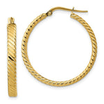 Load image into Gallery viewer, 14K Yellow Gold Patterned Hoop Earrings  31mm width
