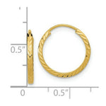 Load image into Gallery viewer, 14K Yellow Gold Diamond-cut Square Tube Endless Hoop Earrings
