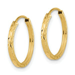 Load image into Gallery viewer, 14K Yellow Gold Diamond-cut Square Tube Endless Hoop Earrings
