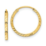 Load image into Gallery viewer, 14K Yellow Gold Diamond-cut Square Tube Endless Hoop Earrings
