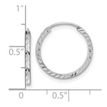 Load image into Gallery viewer, 14k White Gold Diamond-cut Square Tube Endless Hoop Earrings
