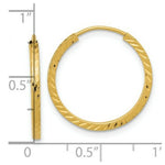 Load image into Gallery viewer, 14K Yellow Gold Diamond-cut Square Tube Endless Hoop Earrings

