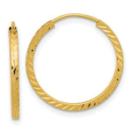 Load image into Gallery viewer, 14K Yellow Gold Diamond-cut Square Tube Endless Hoop Earrings
