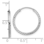 Load image into Gallery viewer, 14k White Gold Diamond-cut Square Tube Endless Hoop Earrings
