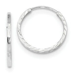 Load image into Gallery viewer, 14k White Gold Diamond-cut Square Tube Endless Hoop Earrings
