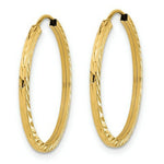 Load image into Gallery viewer, 14K Yellow Gold Diamond-cut Square Tube Endless Hoop Earrings
