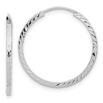 Load image into Gallery viewer, 14k White Gold Diamond-cut Square Tube Endless Hoop Earrings
