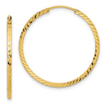 Load image into Gallery viewer, 14K Yellow Gold Diamond-cut Square Tube Endless Hoop Earrings
