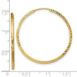 Load image into Gallery viewer, 14K Yellow Gold Diamond-cut Square Tube Endless Hoop Earrings
