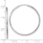 Load image into Gallery viewer, 14k White Gold Diamond-cut Square Tube Endless Hoop Earrings
