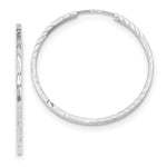 Load image into Gallery viewer, 14k White Gold Diamond-cut Square Tube Endless Hoop Earrings
