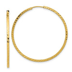 Load image into Gallery viewer, 14K Yellow Gold Diamond-cut Square Tube Endless Hoop Earrings
