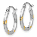 Load image into Gallery viewer, 14K Two-tone Gold Hoop Earrings 2mm width
