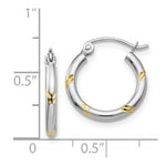 Load image into Gallery viewer, 14K Two-tone Gold Hoop Earrings 2mm width
