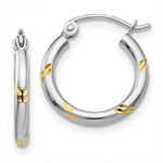 Load image into Gallery viewer, 14K Two-tone Gold Hoop Earrings 2mm width
