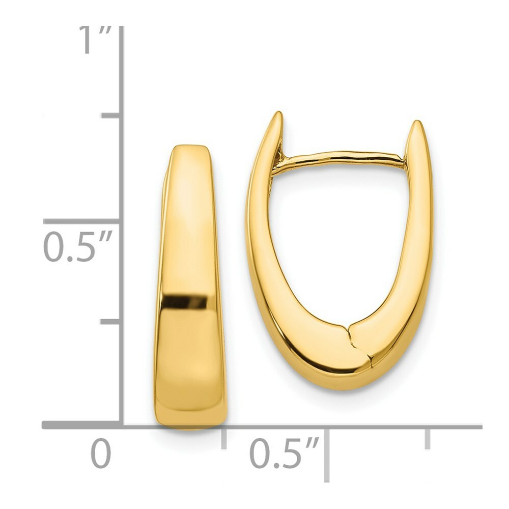 14K Yellow Gold Polished Hinged Hoop Earrings