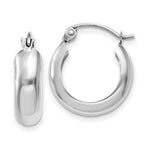 Load image into Gallery viewer, 14K White Gold 4mm Round Hoop Earrings  4.75mm width
