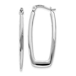 Load image into Gallery viewer, 14K White Gold Polished 2.25mm Rectangle Hoop Earrings  2.25mm width

