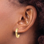 Load image into Gallery viewer, 14K Yellow Gold Polished 3.5mm J-Hoop Earrings  3.5mm width

