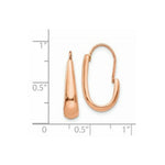 Load image into Gallery viewer, 14K Rose Gold Polished Tapered J-Hoop Wire Earrings  5mm width
