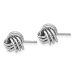 Load image into Gallery viewer, 14K White Gold Ridged Love Knot Post Earrings
