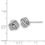 Load image into Gallery viewer, 14K White Gold Ridged Love Knot Post Earrings
