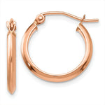Load image into Gallery viewer, 14K Rose Gold 2.5mm Knife Edge Hoop Earrings  2.5mm width

