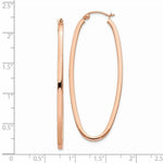 Load image into Gallery viewer, 14K Rose Gold 2mm Square Tube Oval Hoop Earrings  2mm width

