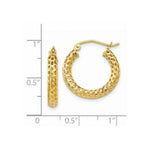 Load image into Gallery viewer, 14K Yellow Gold Mesh Hoop Earrings  3mm width

