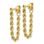 Load image into Gallery viewer, Dangle Hoop Looping Rope Chain Earrings in 14K Yellow Gold
