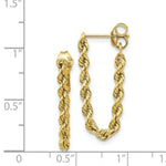 Load image into Gallery viewer, Dangle Hoop Looping Rope Chain Earrings in 14K Yellow Gold
