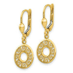Load image into Gallery viewer, 14K Yellow Gold Leverback Filigree Earrings
