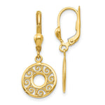 Load image into Gallery viewer, 14K Yellow Gold Leverback Filigree Earrings
