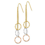 Load image into Gallery viewer, 14K Tri-Color Gold Faceted Circle Earrings
