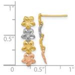 Load image into Gallery viewer, 14K Tri-Color Gold Plumeria Earrings
