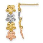 Load image into Gallery viewer, 14K Tri-Color Gold Plumeria Earrings
