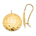 Load image into Gallery viewer, 14K Yellow Gold Hammered Circle Earrings
